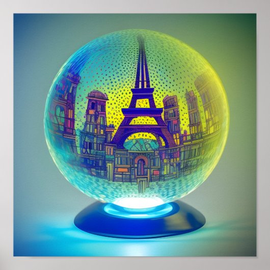 Parijs in een Crystal Ball Poster (Voorkant)