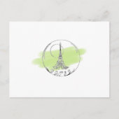 parijs in een glazen bol briefkaart (Voorkant)