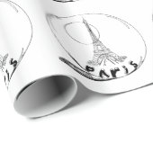 parijs in een glazen bol cadeaupapier (Rol Hoek)