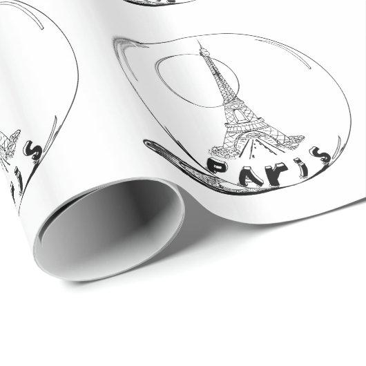 parijs in een glazen bol cadeaupapier (Rol Hoek)