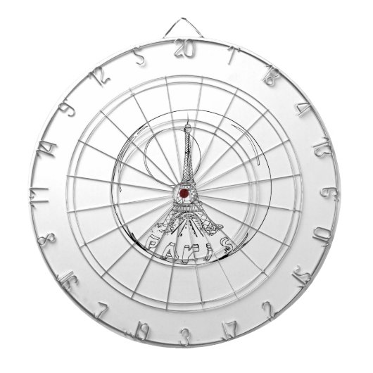 parijs in een glazen bol dartbord (Voorkant)