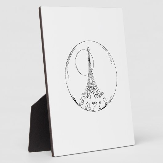 parijs in een glazen bol fotoplaat (Zijkant)