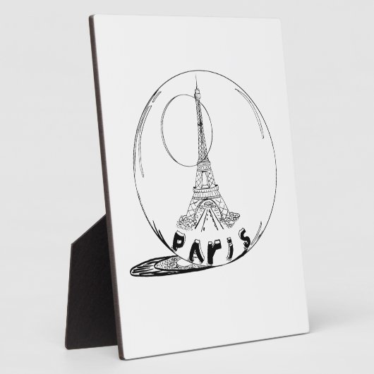 parijs in een glazen bol fotoplaat (Zijkant)