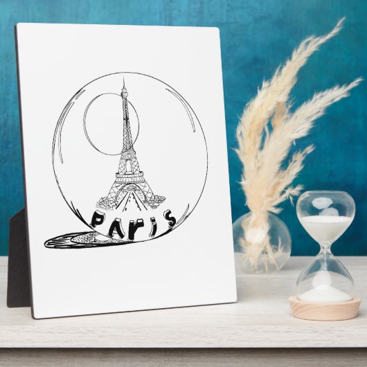 parijs in een glazen bol fotoplaat (Zijkant)