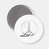 parijs in een glazen bol magneet (Voorkant / Achterkant)