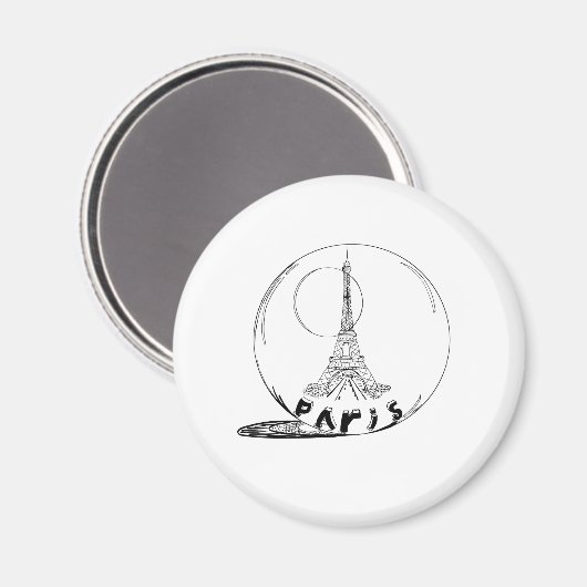 parijs in een glazen bol magneet (Voorkant / Achterkant)