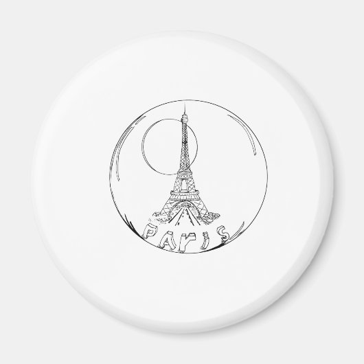 parijs in een glazen bol magneet (Voorkant)