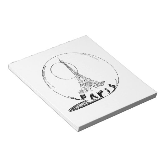 parijs in een glazen bol notitieblok (Schuin)