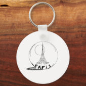 parijs in een glazen bol sleutelhanger (Voorkant)