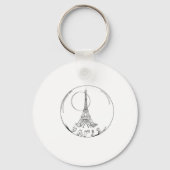 parijs in een glazen bol sleutelhanger (Voorkant)