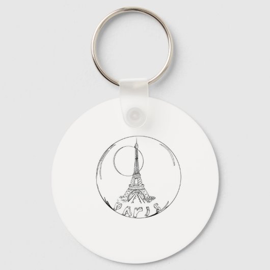 parijs in een glazen bol sleutelhanger (Voorkant)