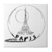 parijs in een glazen bol tegeltje (Voorkant)