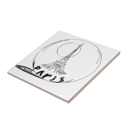 parijs in een glazen bol tegeltje (Zijkant)