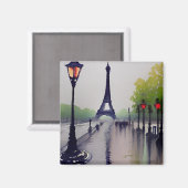Parijs in een regenmagneet magneet (Voorkant / Achterkant)
