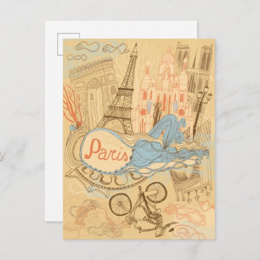 Parijs in Frankrijk Briefkaart (Voorkant / Achterkant)