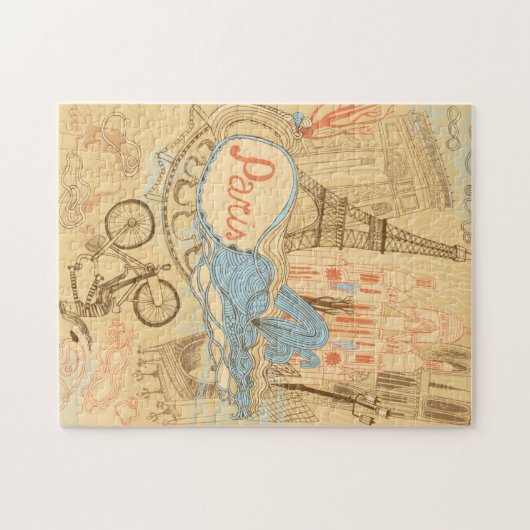 Parijs in Frankrijk Legpuzzel (Horizontaal)