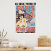 Parijs in het Londense Poster Vintage Travel (Keuken)