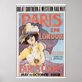Parijs in het Londense Poster Vintage Travel