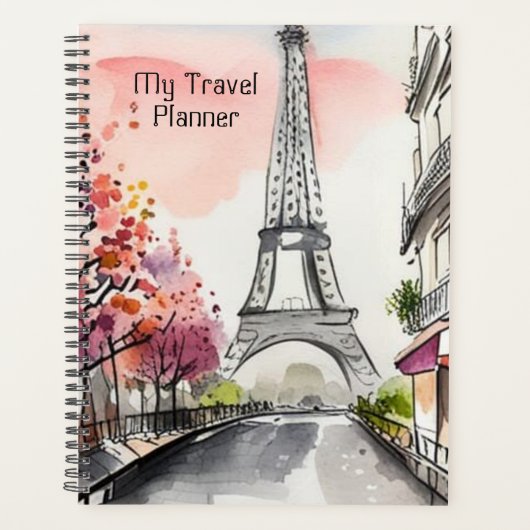 Parijs in het voorjaar aquarel illustratie planner (Voorkant)