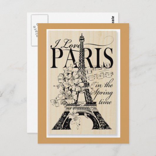 Parijs in het voorjaar briefkaart (Voorkant / Achterkant)