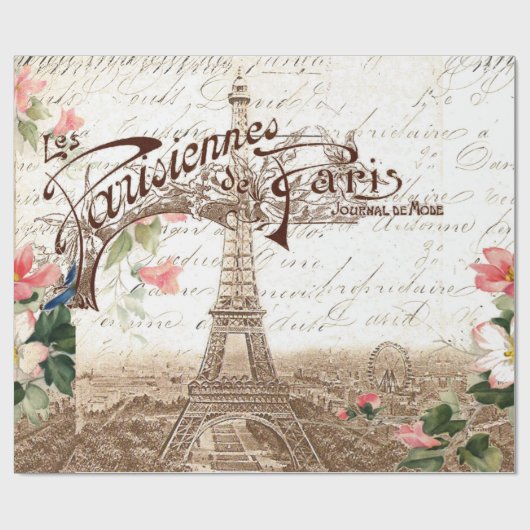 Parijs in het voorjaar cadeaupapier (Vlak)