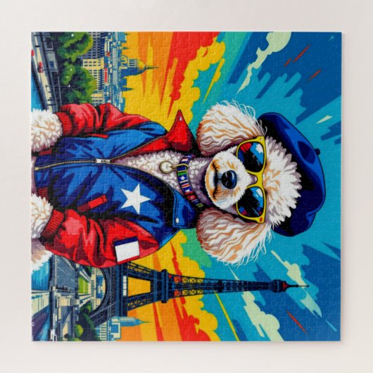 PARIJS IN HET VOORJAAR TIME-POODLE LEGPUZZEL (Horizontaal)