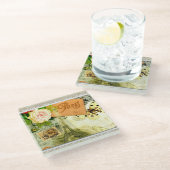 Parijs in het voorjaar  Vintage Glazen Onderzetter (Schuin)