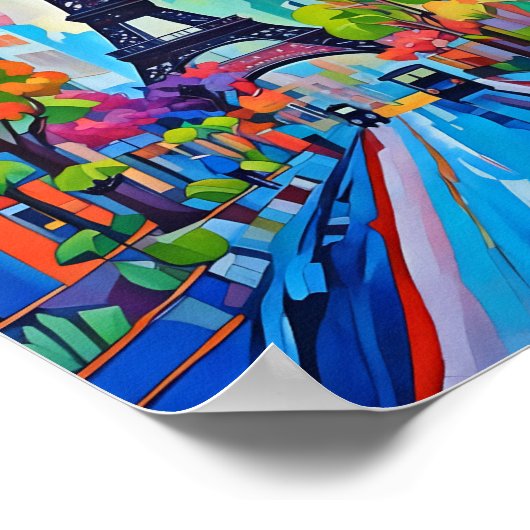 Parijs in kleur print, waarde Poster papier (mat) (Hoek)