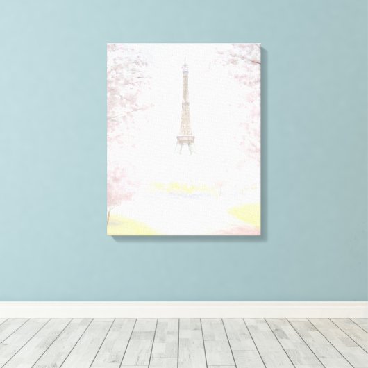  Parijs in Pastels Canvas Afdruk (Insitu (Houten vloer))