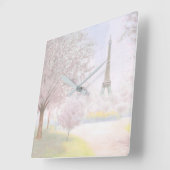 Parijs in Pastels Vierkante Klok (Hoek)