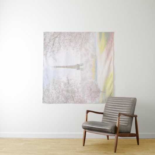  Parijs in Pastels Wandkleed (In situ)