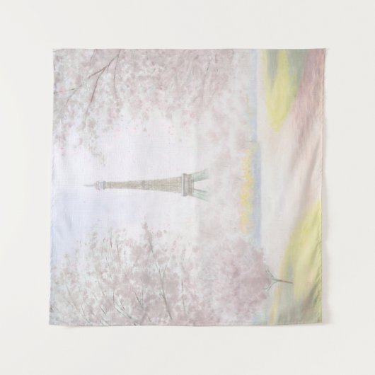 Parijs in Pastels Wandkleed (Voorkant)