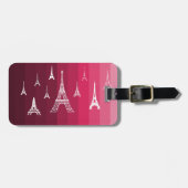 Parijs in roze bagagelabel (Voorkant horizontaal)