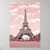 Parijs in Roze, Eiffel Towea Poster (Voorkant)