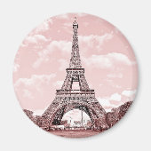 Parijs in roze Eiffeltoren Frankrijk magneet (Voorkant)