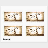 Parijs in Sepia Rechthoekige Sticker (Vel)