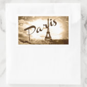 Parijs in Sepia Rechthoekige Sticker (Tas)