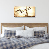 Parijs in Sepia Wrapped Canvas Afdruk (Insitu (Slaapkamer))