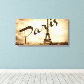 Parijs in Sepia Wrapped Canvas Afdruk (Insitu (Houten vloer))