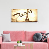 Parijs in Sepia Wrapped Canvas Afdruk (Insitu (Woonkamer))