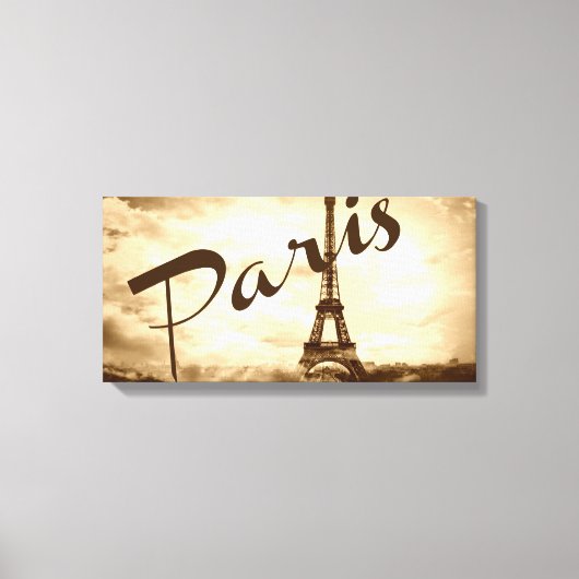 Parijs in Sepia Wrapped Canvas Afdruk (Voorkant)