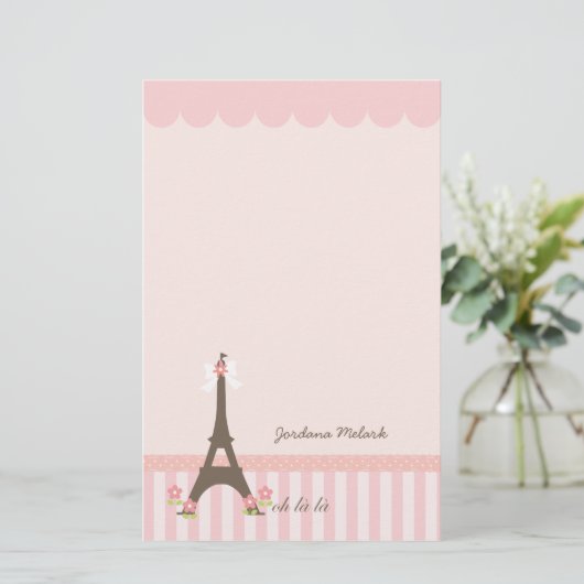 Parijs in Spring Girly Briefpapier (Staand voorkant)