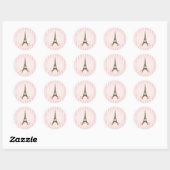Parijs in Spring Girly Ronde Sticker (Vel)