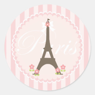 Parijs in Spring Girly Ronde Sticker