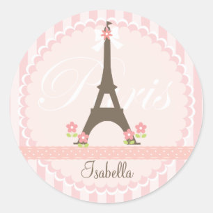 Parijs in Spring Girly Ronde Sticker