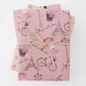 Parijs in voorjaarsjapbladen inpakpapier vel (In situ)