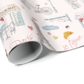 Parijs Inpakpapier, Eiffeltoren Cadeaupapier (Rol Hoek)