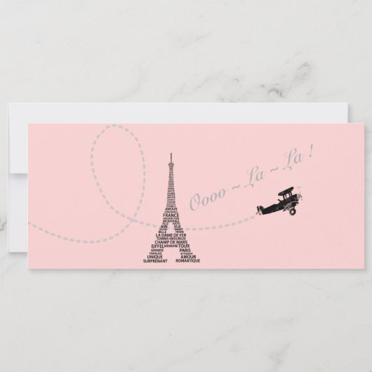 Parijs Instapass Uitnodiging, Bruiloft, Verjaardag Kaart (Achterkant)
