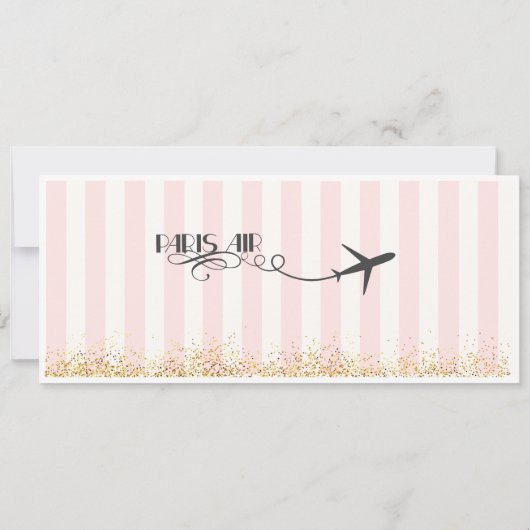 Parijs Instapkaart Uitnodiging, Verjaardag, Bruilo Kaart (Achterkant)