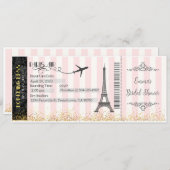 Parijs Instapkaart Uitnodiging, Verjaardag, Bruilo Kaart (Voorkant / Achterkant)